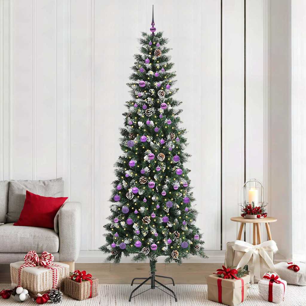 Artificial Christmas Tree with 300 LEDs with Stand Green 240 cm