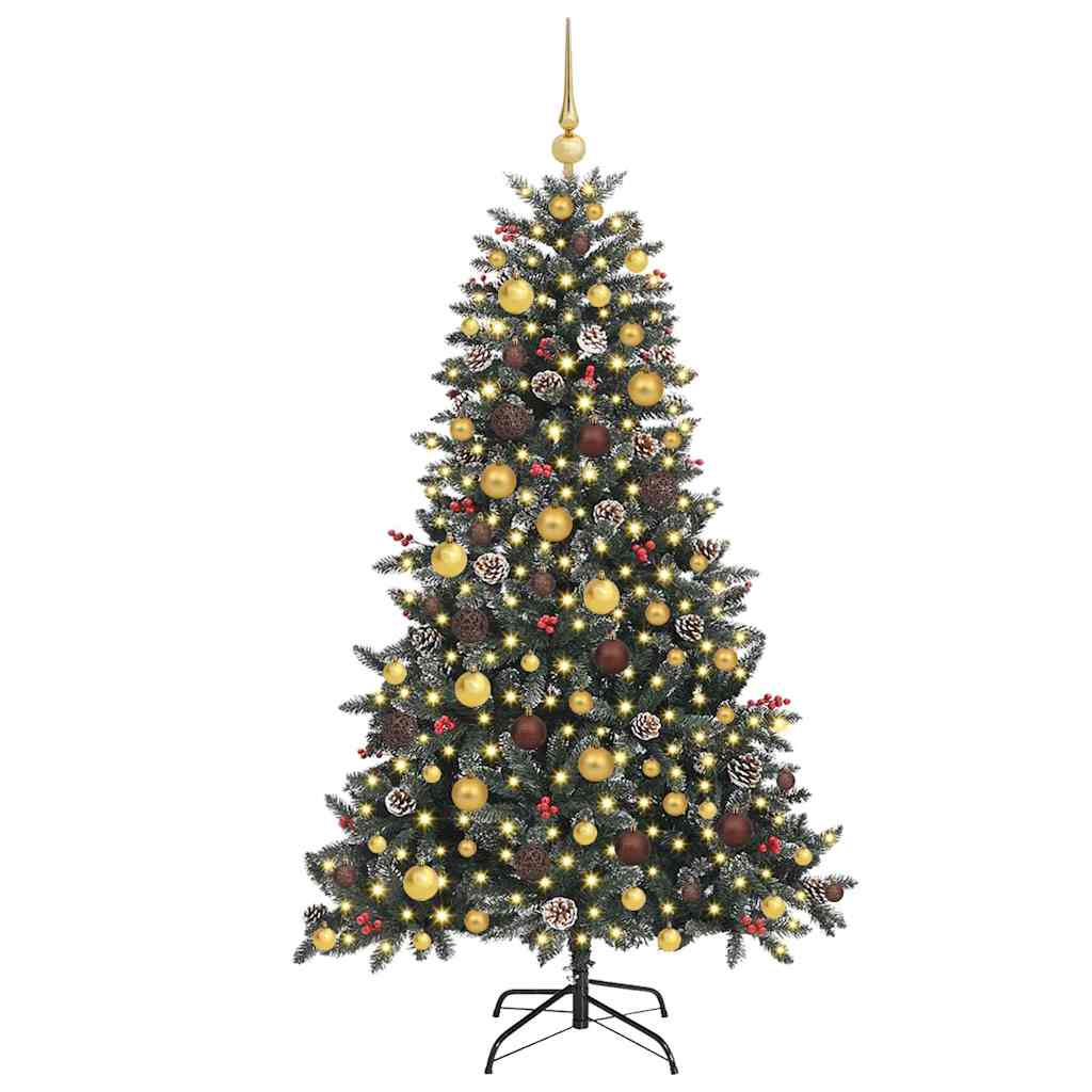 Artificial Christmas Tree with 300 LEDs with Stand Green 180 cm