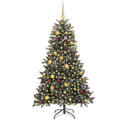 Artificial Christmas Tree with 300 LEDs with Stand Green 180 cm