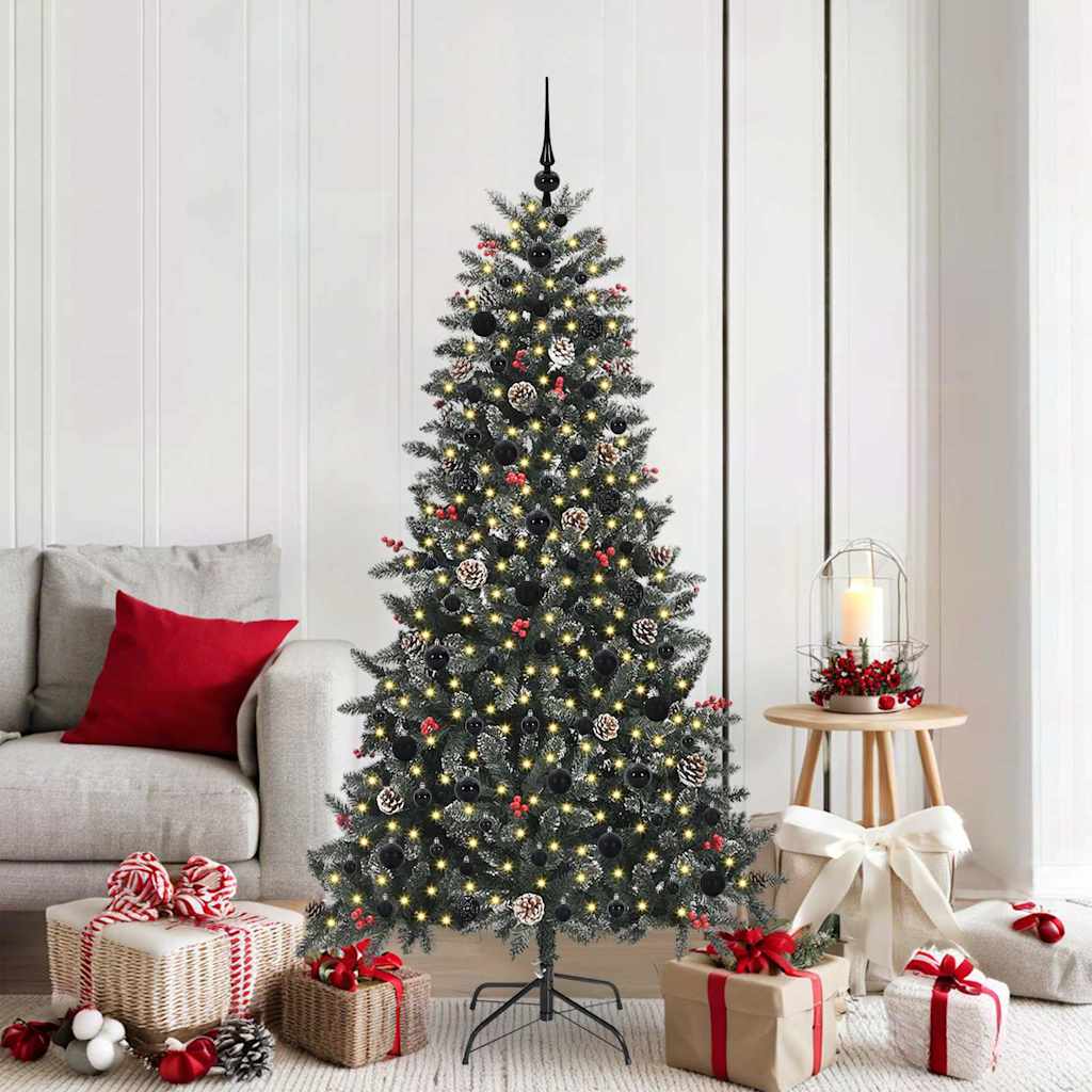 Artificial Christmas Tree with 300 LEDs with Stand Green 180 cm