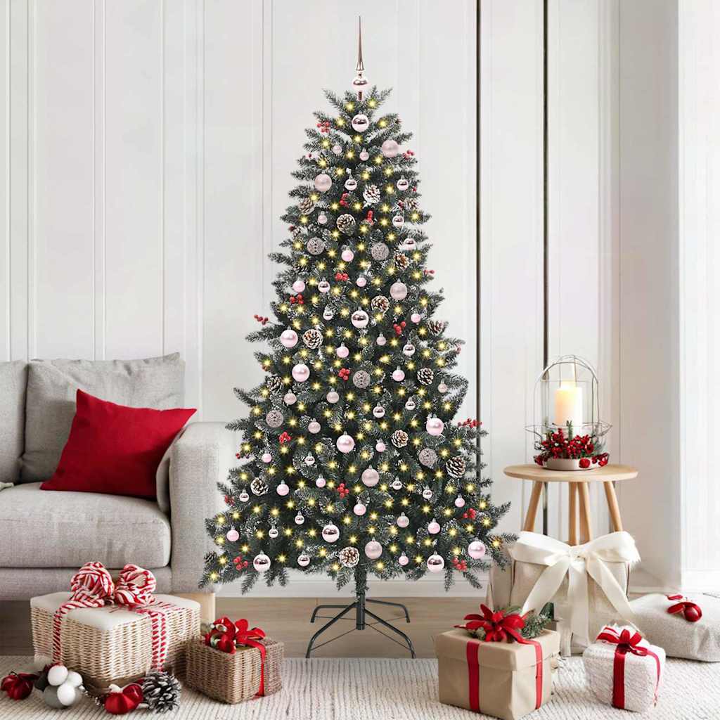 Artificial Christmas Tree with 300 LEDs with Stand Green 180 cm
