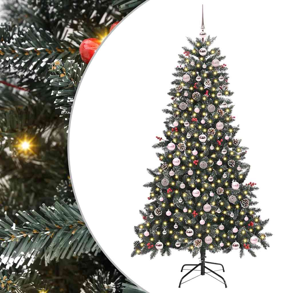 Artificial Christmas Tree with 300 LEDs with Stand Green 180 cm