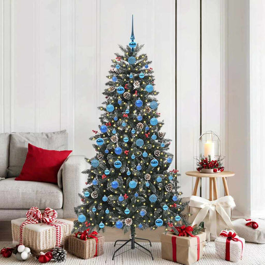 Artificial Christmas Tree with 300 LEDs with Stand Green 180 cm