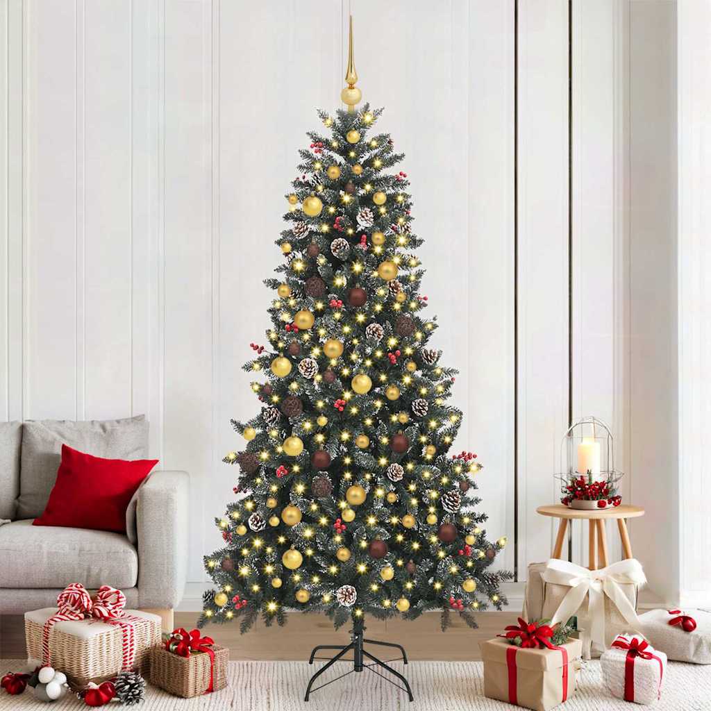 Artificial Christmas Tree with 300 LEDs with Stand Green 210 cm