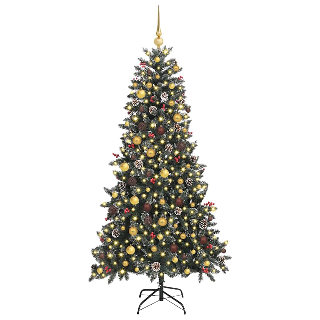 Artificial Christmas Tree with 300 LEDs with Stand Green 210 cm