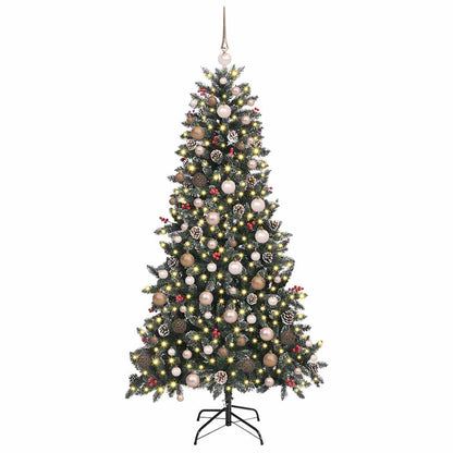 Artificial Christmas Tree with 300 LEDs with Stand Green 210 cm