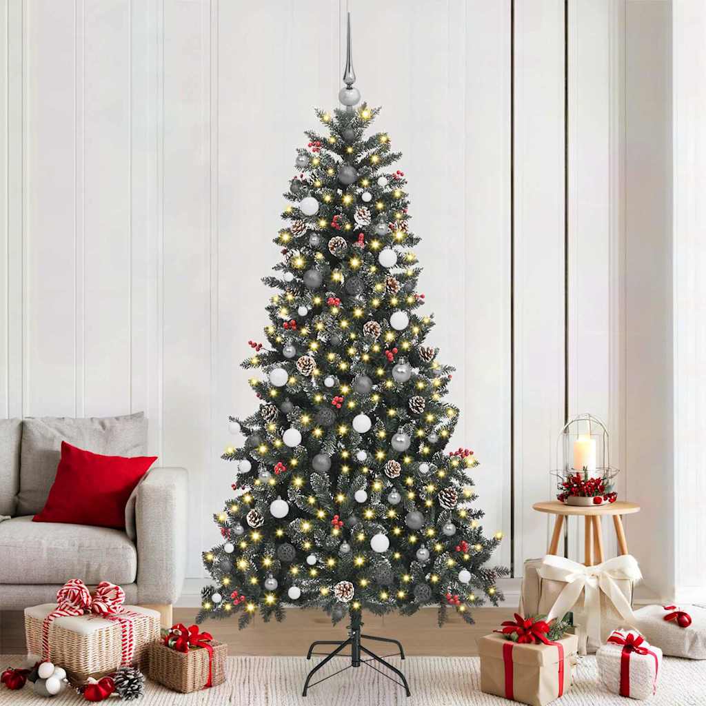 Artificial Christmas Tree with 300 LEDs with Stand Green 210 cm