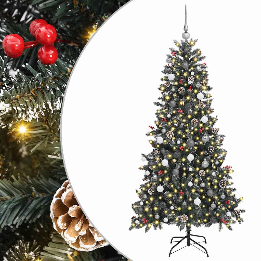Artificial Christmas Tree with 300 LEDs with Stand Green 210 cm