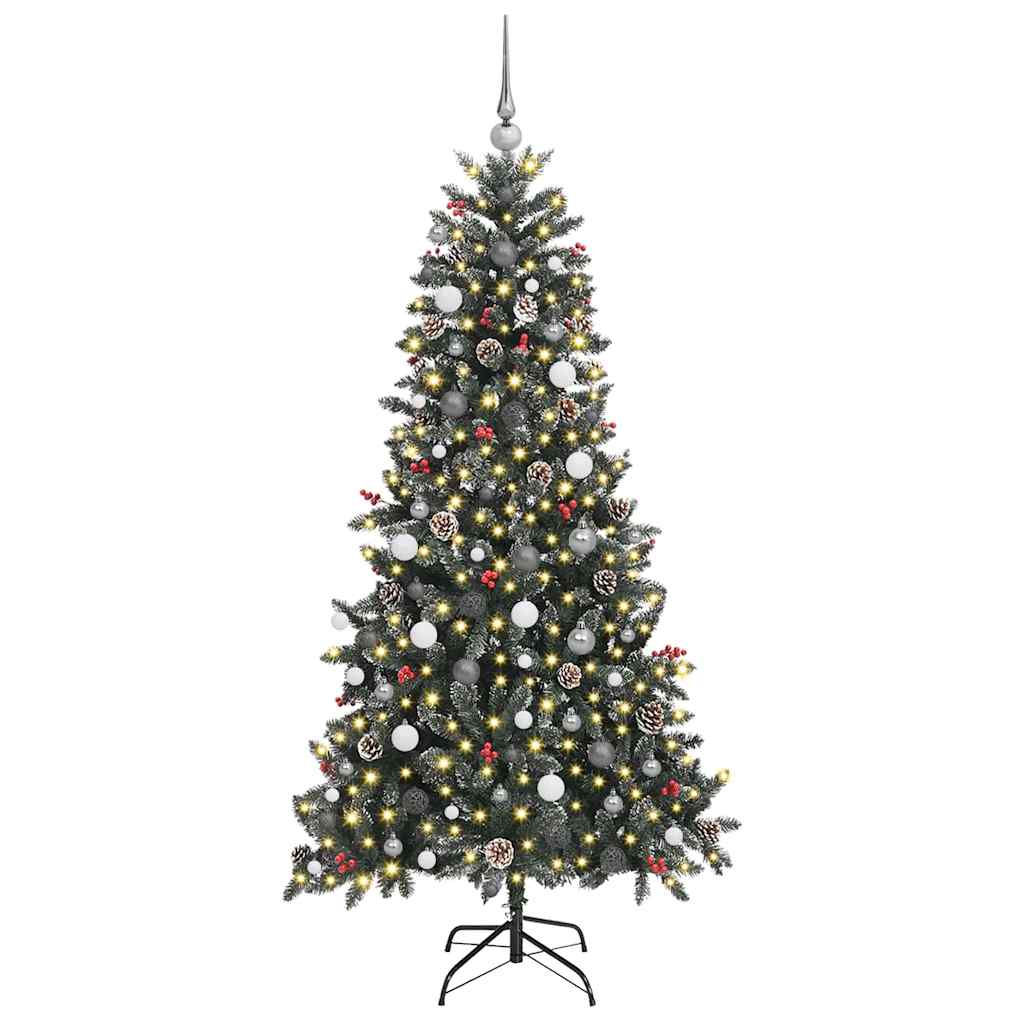 Artificial Christmas Tree with 300 LEDs with Stand Green 210 cm