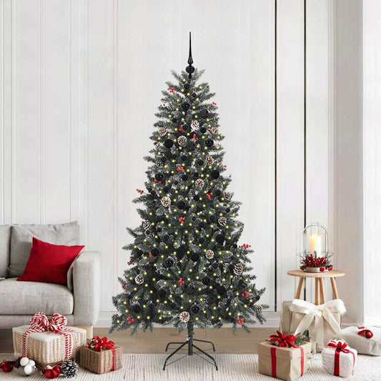 Artificial Christmas Tree with 300 LEDs with Stand Green 210 cm