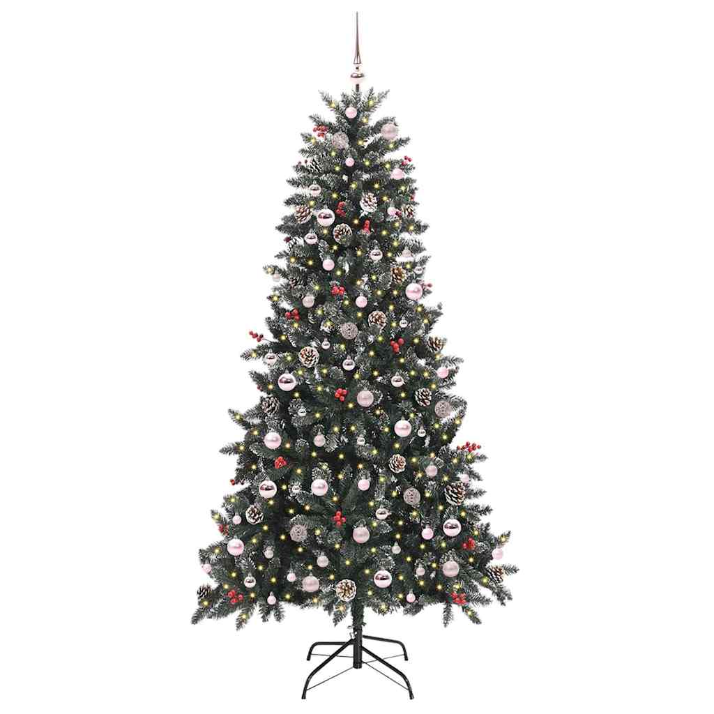 Artificial Christmas Tree with 300 LEDs with Stand Green 210 cm