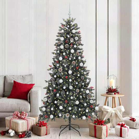 Artificial Christmas Tree with 300 LEDs with Stand Green 210 cm