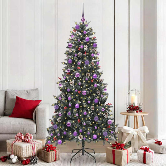 Artificial Christmas Tree with 300 LEDs with Stand Green 210 cm