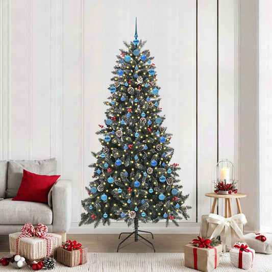 Artificial Christmas Tree with 300 LEDs with Stand Green 210 cm