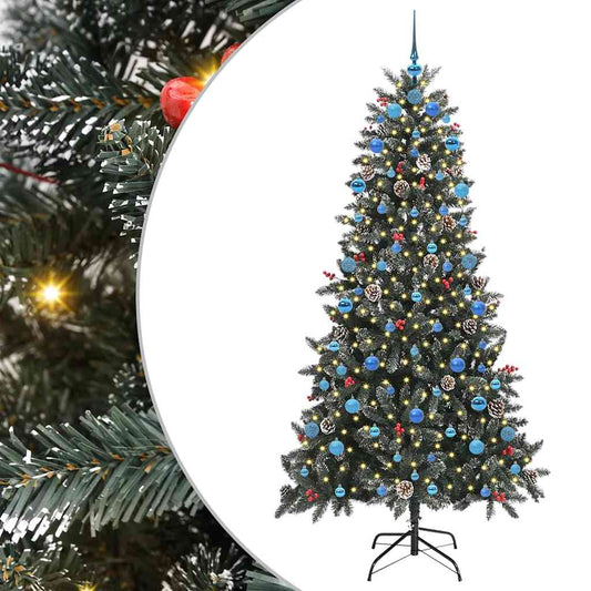 Artificial Christmas Tree with 300 LEDs with Stand Green 210 cm