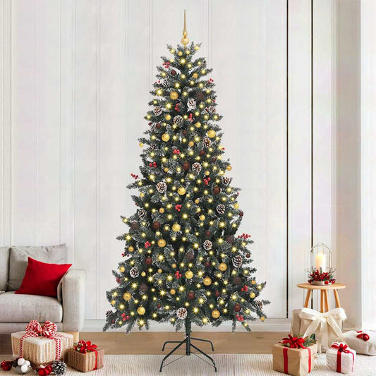 Artificial Christmas Tree with 300 LEDs with Stand Green 240 cm