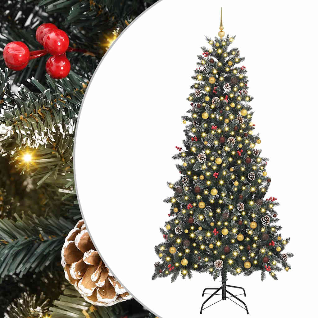 Artificial Christmas Tree with 300 LEDs with Stand Green 240 cm