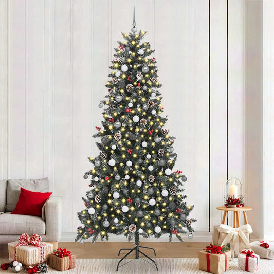 Artificial Christmas Tree with 300 LEDs with Stand Green 240 cm