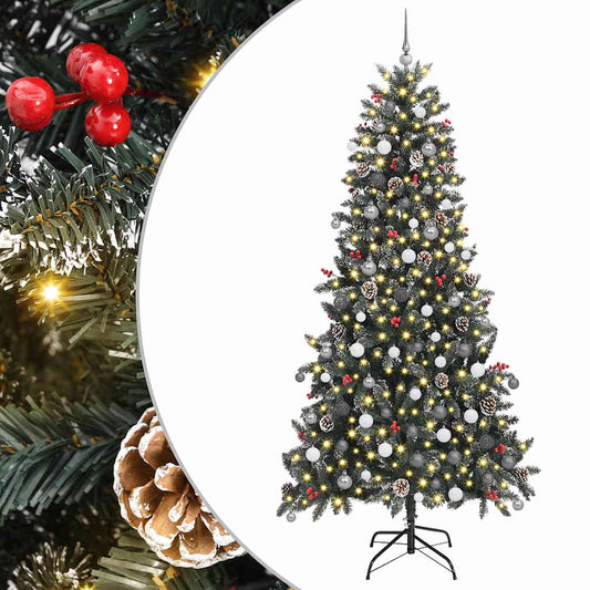 Artificial Christmas Tree with 300 LEDs with Stand Green 240 cm