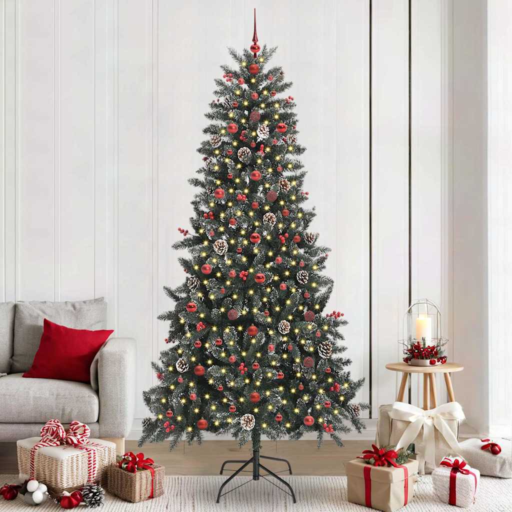 Artificial Christmas Tree with 300 LEDs with Stand Green 240 cm