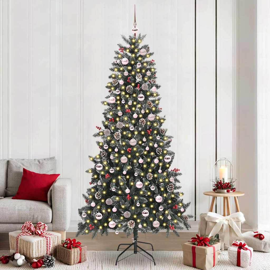 Artificial Christmas Tree with 300 LEDs with Stand Green 240 cm