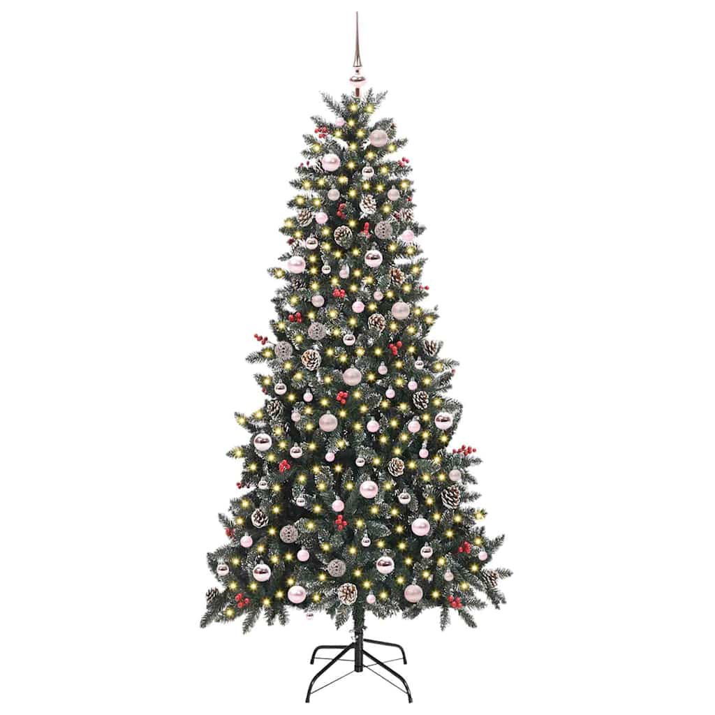 Artificial Christmas Tree with 300 LEDs with Stand Green 240 cm