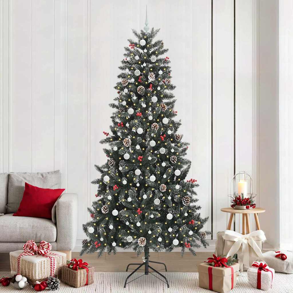 Artificial Christmas Tree with 300 LEDs with Stand Green 240 cm