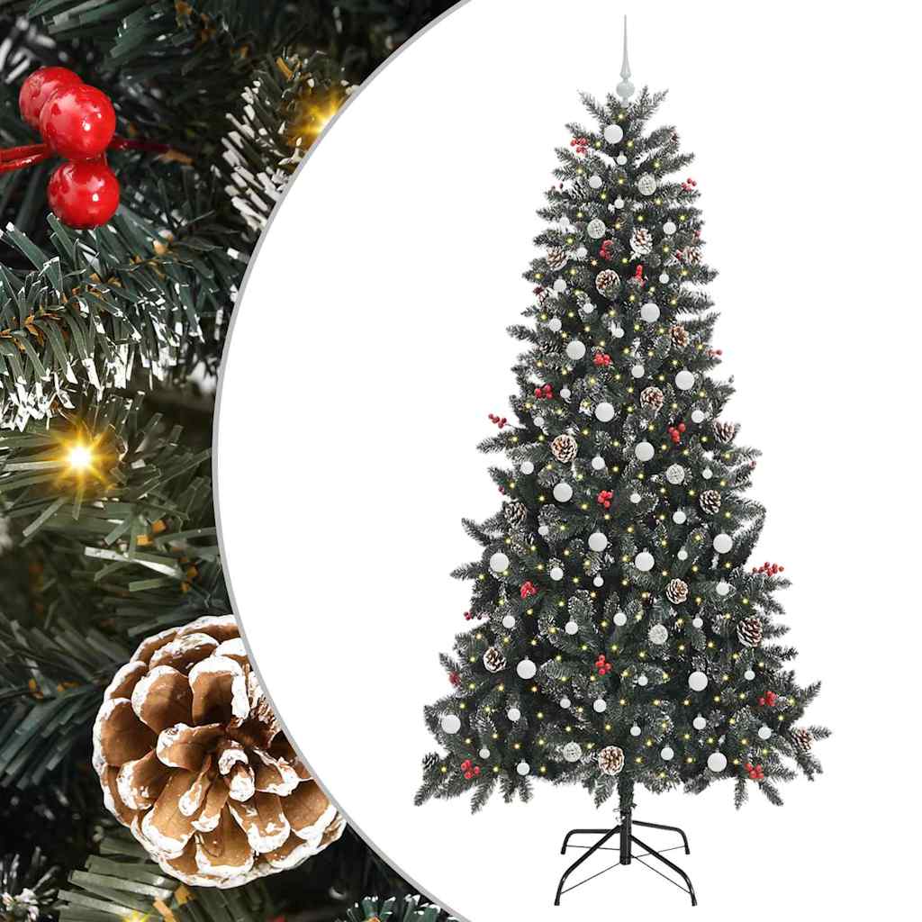 Artificial Christmas Tree with 300 LEDs with Stand Green 240 cm