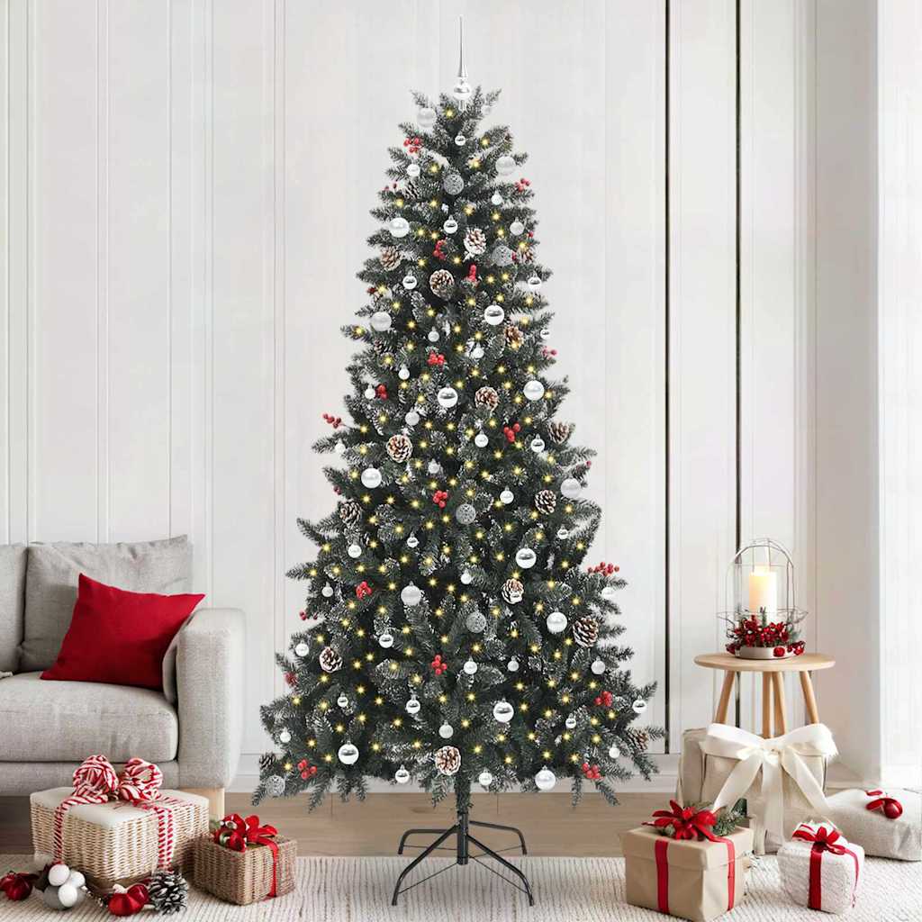 Artificial Christmas Tree with 300 LEDs with Stand Green 240 cm