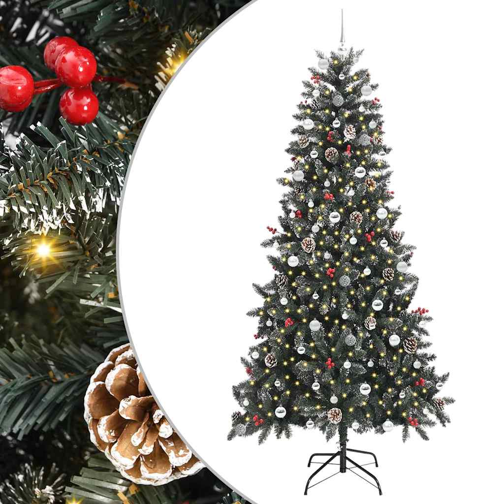 Artificial Christmas Tree with 300 LEDs with Stand Green 240 cm