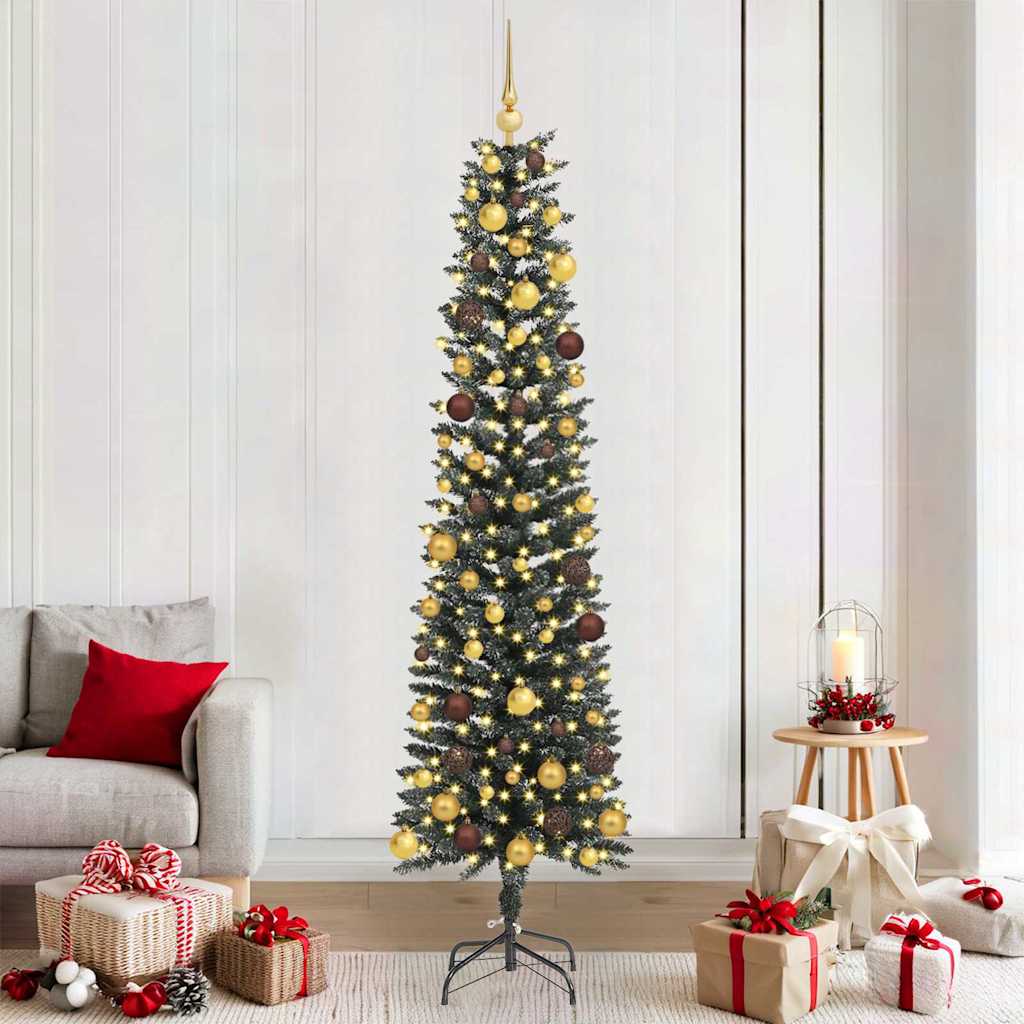 Artificial Christmas Tree with 300 LEDs with Stand Green 210 cm
