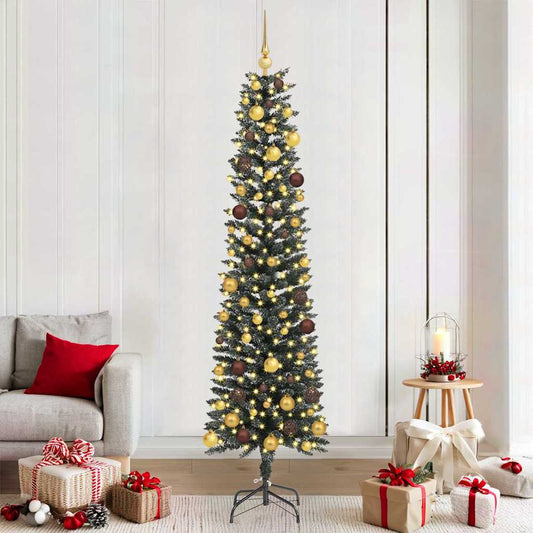 Artificial Christmas Tree with 300 LEDs with Stand Green 210 cm