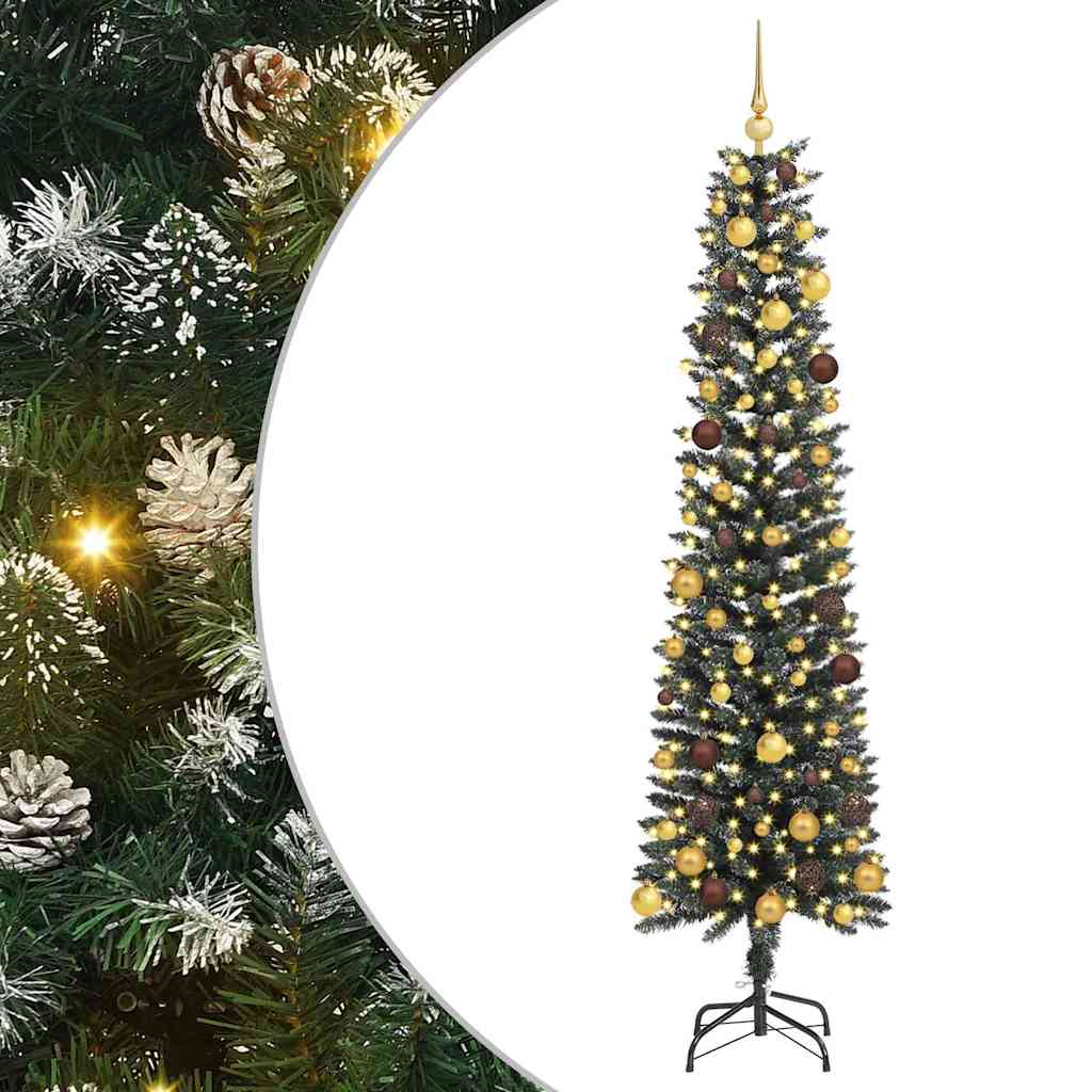 Artificial Christmas Tree with 300 LEDs with Stand Green 210 cm