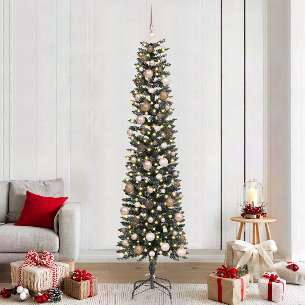 Artificial Christmas Tree with 300 LEDs with Stand Green 210 cm