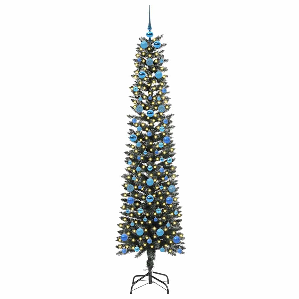 Artificial Christmas Tree with 300 LEDs with Stand Green 210 cm