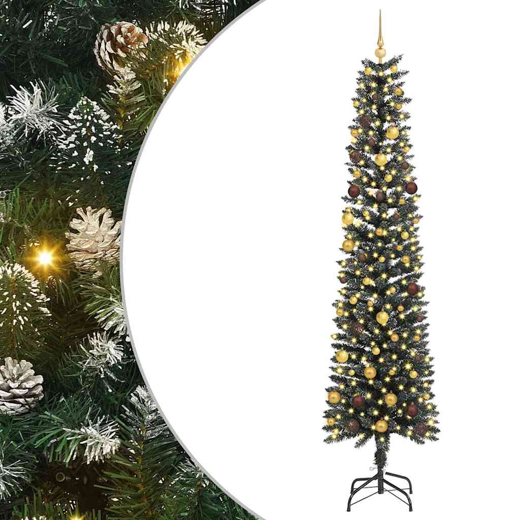 Artificial Christmas Tree with 300 LEDs with Stand Green 240 cm