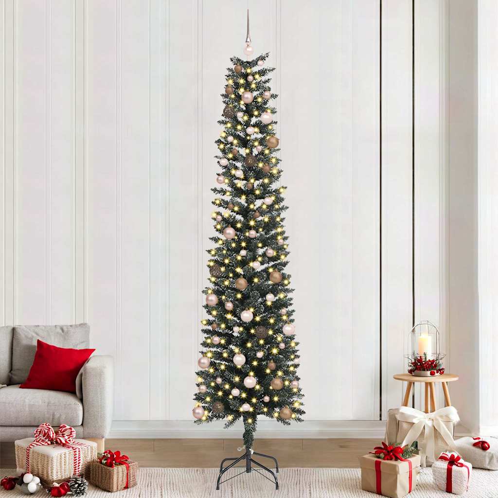 Artificial Christmas Tree with 300 LEDs with Stand Green 240 cm