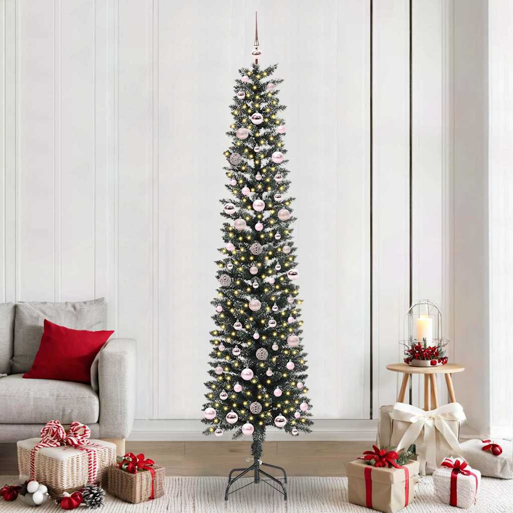 Artificial Christmas Tree with 300 LEDs with Stand Green 240 cm