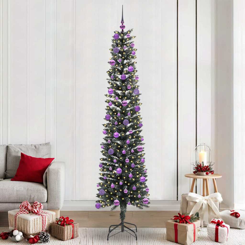Artificial Christmas Tree with 300 LEDs with Stand Green 240 cm