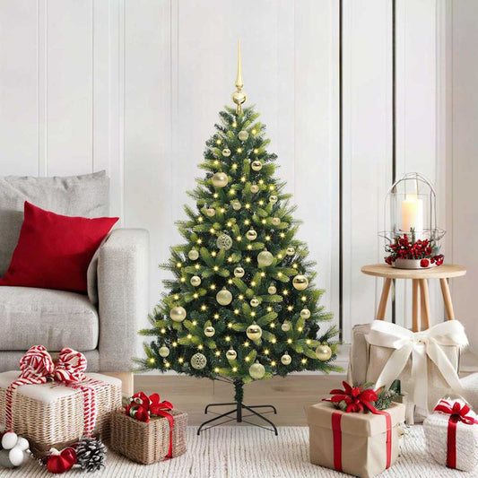 Artificial Hinged Christmas Tree 150 LEDs Green 120 cm