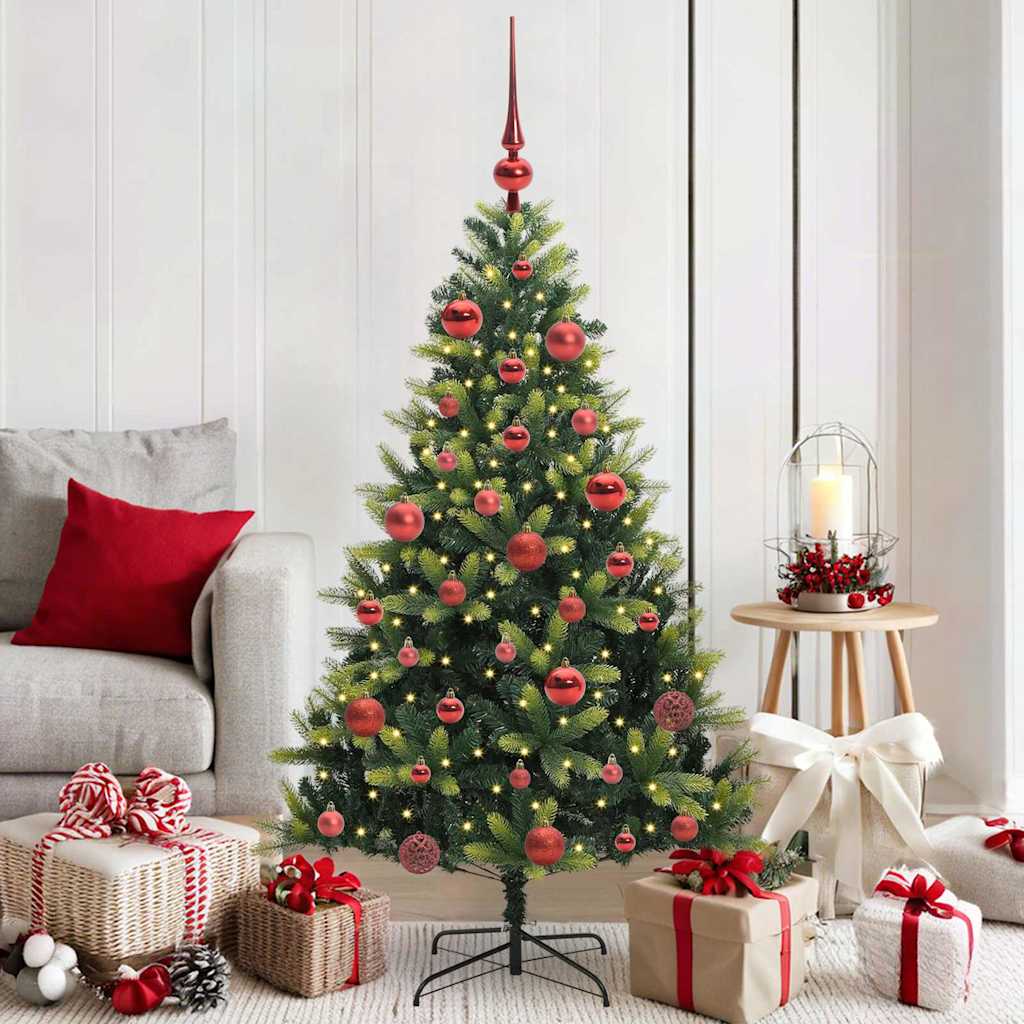 Artificial Hinged Christmas Tree 150 LEDs Green 150 cm