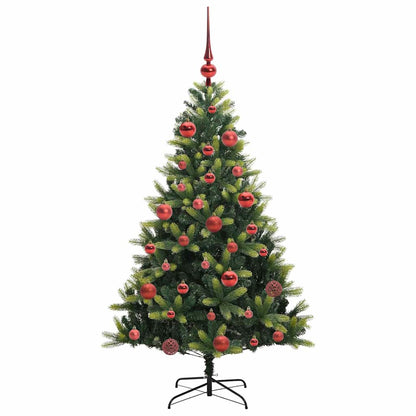 Artificial Hinged Christmas Tree 150 LEDs Green 150 cm