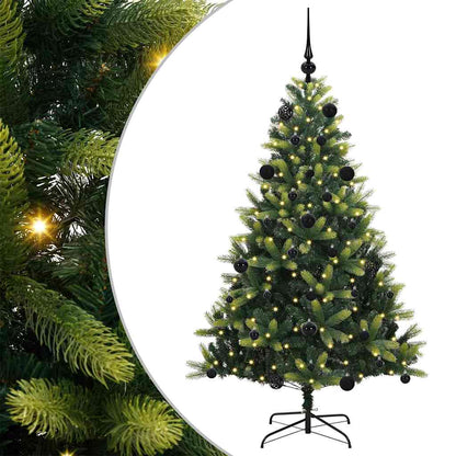 Artificial Hinged Christmas Tree 150 LEDs Green 150 cm