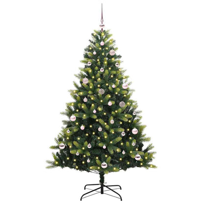 Artificial Hinged Christmas Tree 150 LEDs Green 150 cm