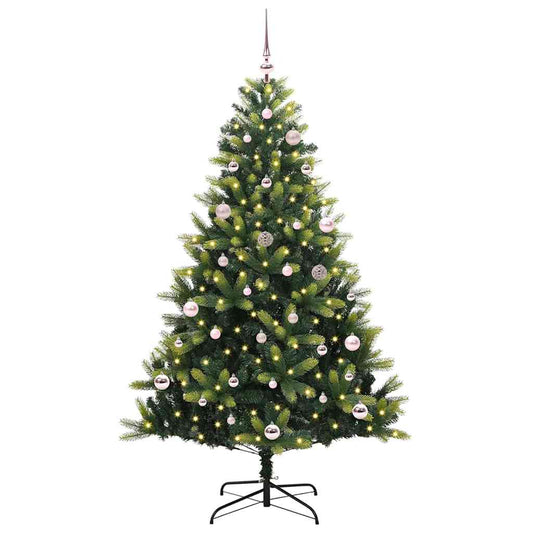 Artificial Hinged Christmas Tree 150 LEDs Green 150 cm