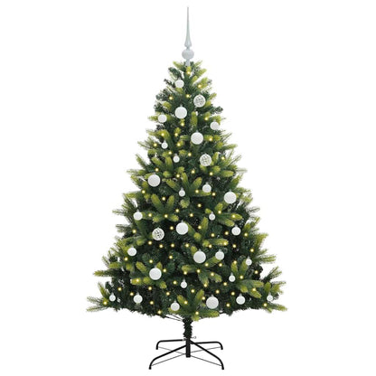 Artificial Hinged Christmas Tree 150 LEDs Green 150 cm