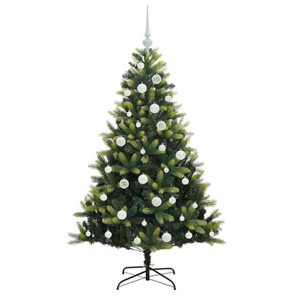 Artificial Hinged Christmas Tree 150 LEDs Green 150 cm
