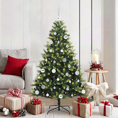 Artificial Hinged Christmas Tree 150 LEDs Green 150 cm