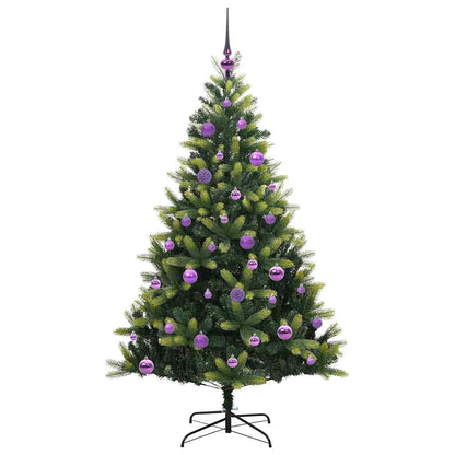 Artificial Hinged Christmas Tree 150 LEDs Green 150 cm