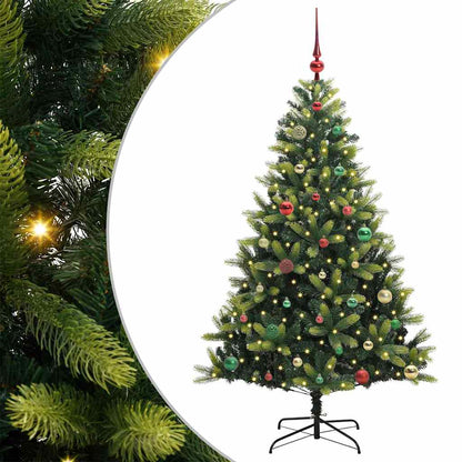 Artificial Hinged Christmas Tree 150 LEDs Green 150 cm